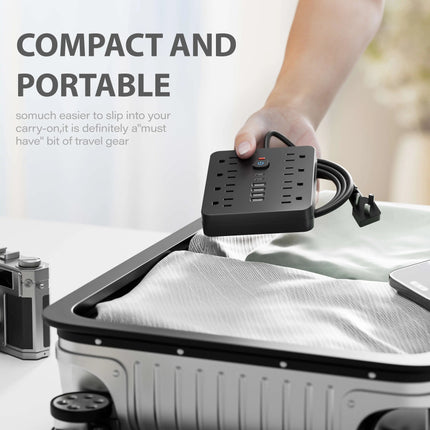 Versatile Power Hub | Surge Protector Power Strip with 8 AC Outlets & 4 USB Ports | Compact Charging Solution for Home and Office 6