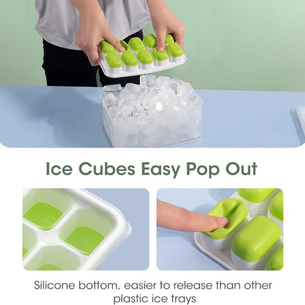 Versatile Silicone Ice Cube Trays with Stackable Design & Storage Bin for Effortless Ice Making 7