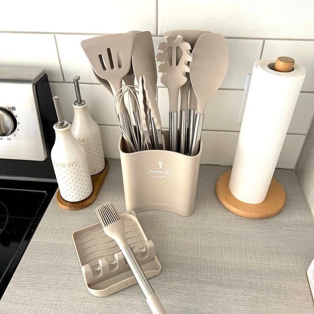 Versatile Silicone Utensil Set with 12 Essential Tools | Heat Resistant & Non-Stick for Safe Cooking 0