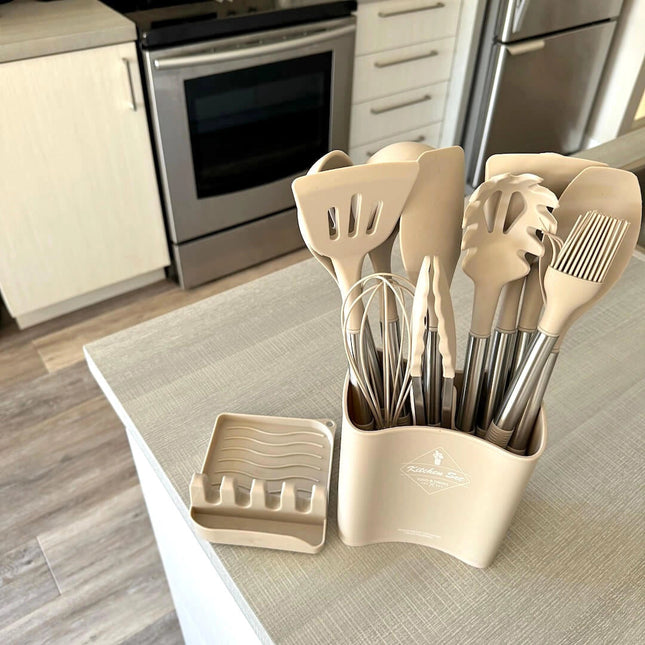 Versatile Silicone Utensil Set with 12 Essential Tools | Heat Resistant & Non-Stick for Safe Cooking 1