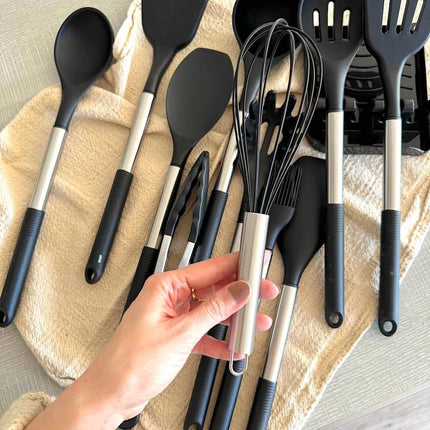 Versatile Silicone Utensil Set with 12 Essential Tools | Heat Resistant & Non-Stick for Safe Cooking 2