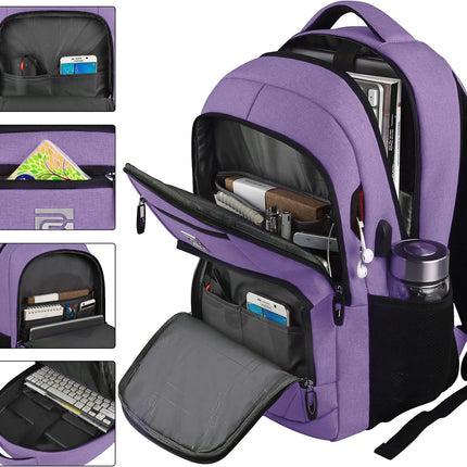 Versatile Slim Laptop Backpack with USB Charging & Anti-Theft Pocket | Water-Resistant Tech Backpack for Secure Travel 8