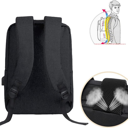 Versatile Slim Laptop Backpack with USB Port & Water-Resistant Fabric for Daily Commuting 2