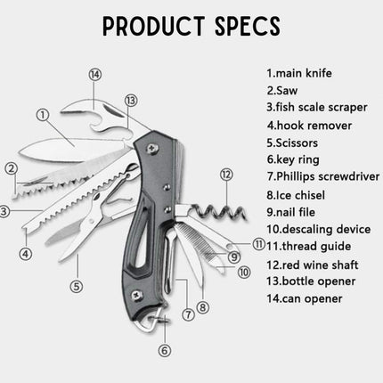 Versatile Swiss Knife | Compact Stainless Steel Tool with Multiple Functions | Essential Outdoor Companion for Adventures 2