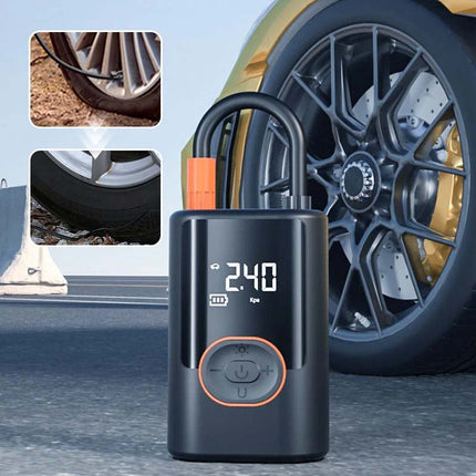 Versatile Tire Air Pump with LCD Display & LED Light | Portable Inflator for Cars, Bikes, and Balls 0