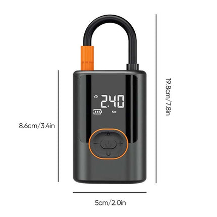 Versatile Tire Air Pump with LCD Display & LED Light | Portable Inflator for Cars, Bikes, and Balls 4