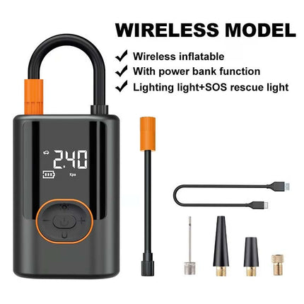 Versatile Tire Air Pump with LCD Display & LED Light | Portable Inflator for Cars, Bikes, and Balls 5