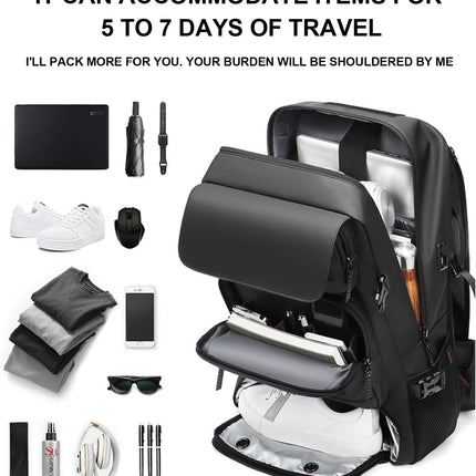 Versatile Travel Backpack | 50L Waterproof Design with USB Charging Port | Organized Travel for Men & Women 3