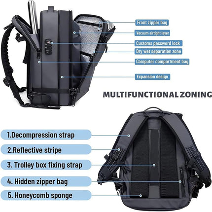 Versatile Travel Backpack | Expandable Compression Design with Anti-Theft Lock | Water-Repellent for Secure Storage 6