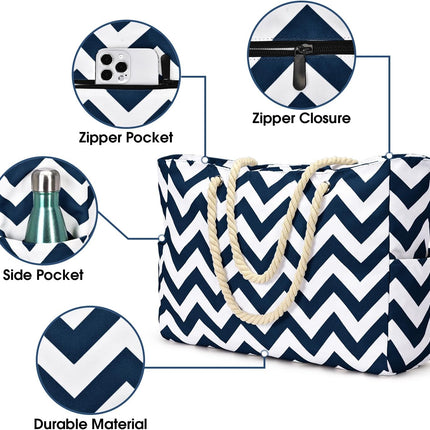 Versatile Waterproof Tote Bag with Zipped Storage for Daily Essentials 2