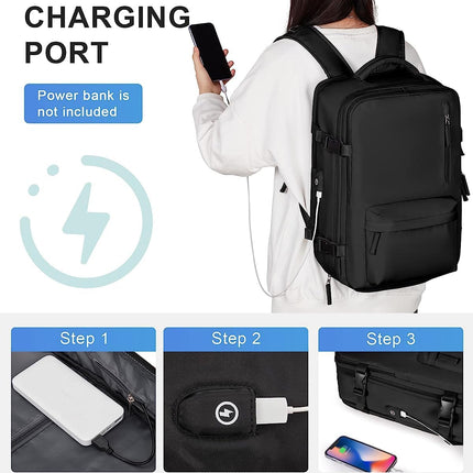 Versatile Waterproof Travel Backpack with Shoe Compartment & USB Port for Organized Travel 2