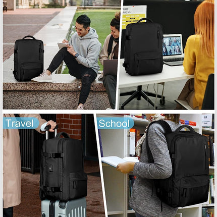 Versatile Waterproof Travel Backpack with Shoe Compartment & USB Port for Organized Travel 6