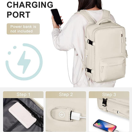 Versatile Waterproof Travel Backpack with Shoe Compartment & USB Port for Organized Travel 8