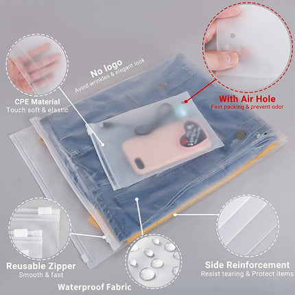 Versatile Zip Storage Bags | 20-Pack Frosted EVA Bags with Ventilation Holes | Ideal for Organizing Clothing and Accessories 2