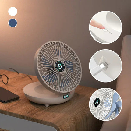 Desk Fan 2 in 1, Quiet Bedroom Fan for Sleeping and Office