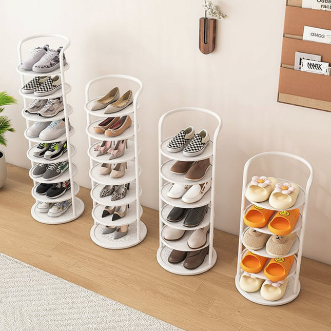 Vertical Shoe Rack | Space-Saving Metal Organizer with Multiple Tiers | Minimalist Design for Entryway Storage 0