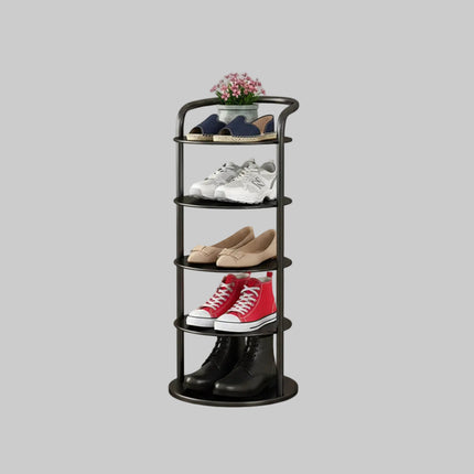 Vertical Shoe Rack | Space-Saving Metal Organizer with Multiple Tiers | Minimalist Design for Entryway Storage 7