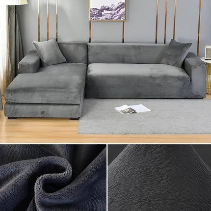 Vexa | Modern Velvet Sectional Sofa Cover with Stretchable Fabric | Elegant Protection for Your Furniture 0