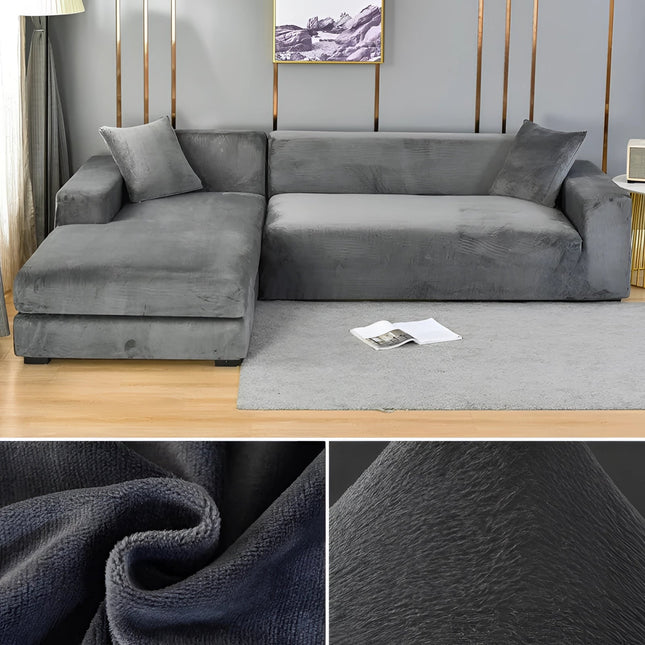 Vexa | Modern Velvet Sectional Sofa Cover with Stretchable Fabric | Elegant Protection for Your Furniture 0