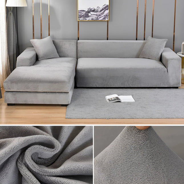 Vexa | Modern Velvet Sectional Sofa Cover with Stretchable Fabric | Elegant Protection for Your Furniture 1