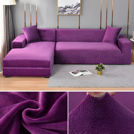 Vexa | Modern Velvet Sectional Sofa Cover with Stretchable Fabric | Elegant Protection for Your Furniture 12
