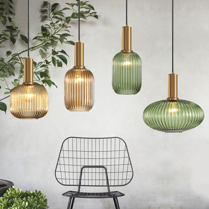 Vibrant Glass Pendant Light | Nordic-Inspired Design with Tinted Shades | Soft Ambient Illumination for Kitchen and Living Spaces 2