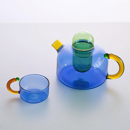 Vibrant Glass Tea Set | Colorful Borosilicate Tea Cups & Teapot | Unique Shapes for Enjoyable Tea Experience 5