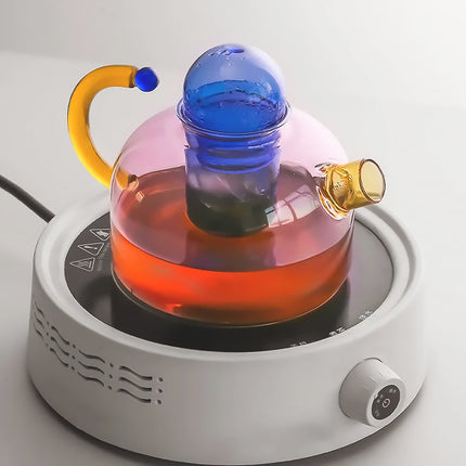 Vibrant Glass Tea Set | Colorful Borosilicate Tea Cups & Teapot | Unique Shapes for Enjoyable Tea Experience 6