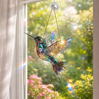 Vibrant Hummingbird Window Charm | Colorful Acrylic Design for Stunning Light Effects 0