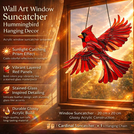Vibrant Hummingbird Window Charm | Colorful Acrylic Design for Stunning Light Effects 1