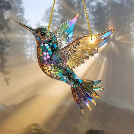 Vibrant Hummingbird Window Charm | Colorful Acrylic Design for Stunning Light Effects 3