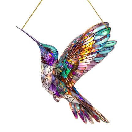 Vibrant Hummingbird Window Charm | Colorful Acrylic Design for Stunning Light Effects 4