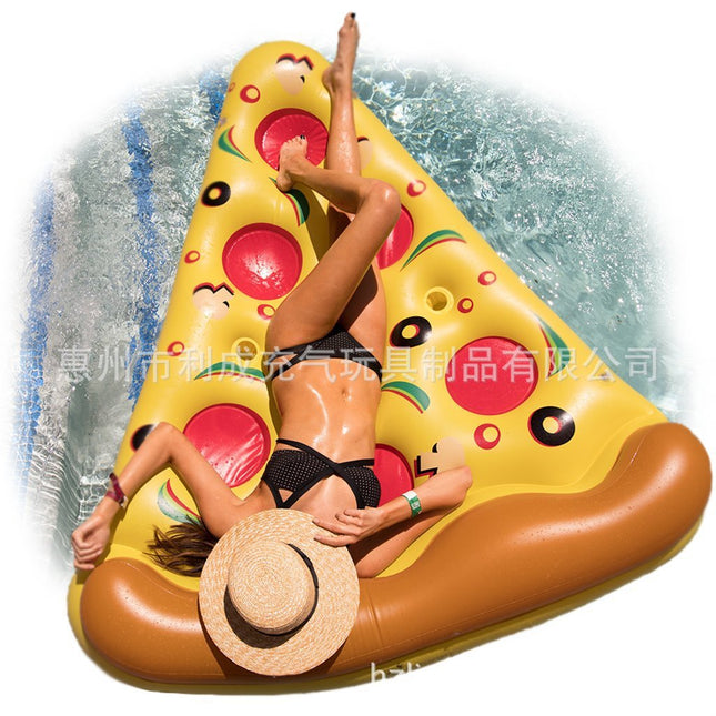Vibrant Pizza Slice Inflatable Lounger | Durable Pool Accessory for Fun Summer Relaxation 1