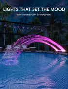 Vibrant Solar Pool Fountain with RGB LED Lights & Remote Control | Dual Arch Design for Stunning Night Displays 0