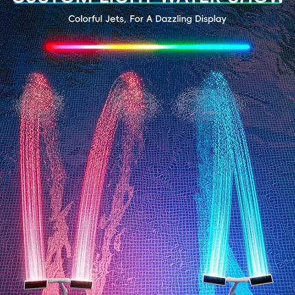 Vibrant Solar Pool Fountain with RGB LED Lights & Remote Control | Dual Arch Design for Stunning Night Displays 2
