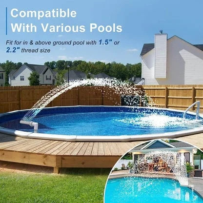 Vibrant Solar Pool Fountain with RGB LED Lights & Remote Control | Dual Arch Design for Stunning Night Displays 7