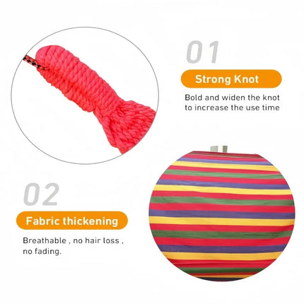 Vibrant Striped Canvas Hammock | Durable Double Swing Bed for Relaxation 5