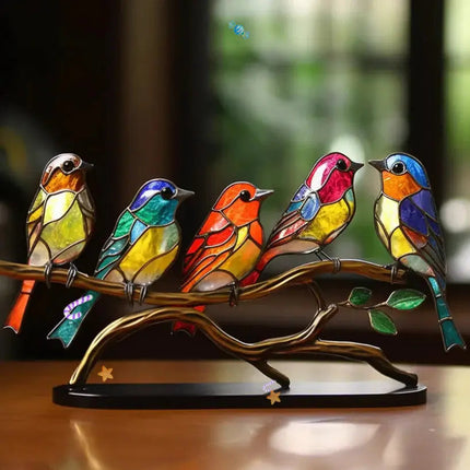 Vibrant Window Decoration | Nature-Inspired Bird Art with Sunlight Reflection | Cheerful Accent for Home Decor 0