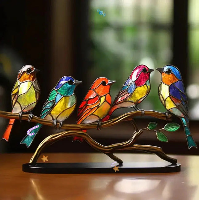 Vibrant Window Decoration | Nature-Inspired Bird Art with Sunlight Reflection | Cheerful Accent for Home Decor 0