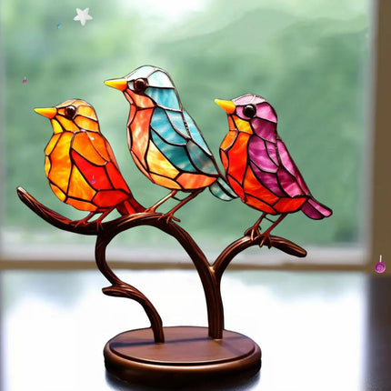 Vibrant Window Decoration | Nature-Inspired Bird Art with Sunlight Reflection | Cheerful Accent for Home Decor 1