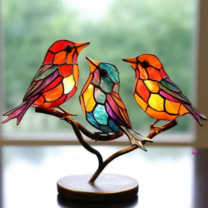 Vibrant Window Decoration | Nature-Inspired Bird Art with Sunlight Reflection | Cheerful Accent for Home Decor 2