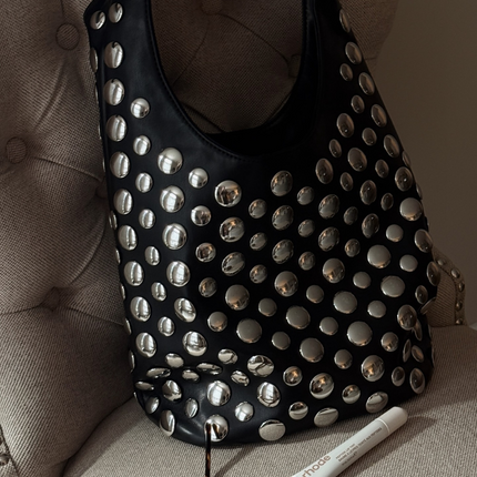 Vienna Collection | Studded Rivet Bag with Soft Slouchy Design | Statement Accessory for Night Out 2