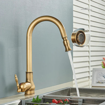 VintageTap | Antique Brass Kitchen Faucet with Swivel Spout | Elegant Design for Retro Kitchens 3