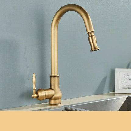 VintageTap | Antique Brass Kitchen Faucet with Swivel Spout | Elegant Design for Retro Kitchens 7