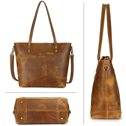 Vintage Collection | Leather Tote Bag with Adjustable Strap | Spacious Design for Everyday Elegance 3