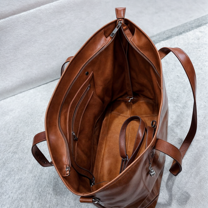 Vintage Collection | Leather Tote Bag with Adjustable Strap | Spacious Design for Everyday Elegance 6