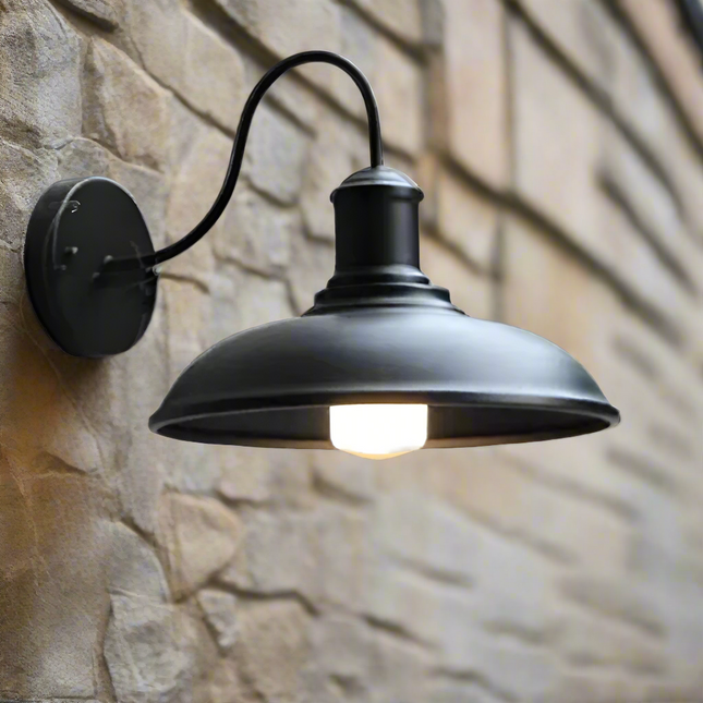 Vintage Industrial | Outdoor Wall Lantern with LED Bulb | Rustic Iron Design for Patios and Walkways 1