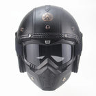 Vintage Motorcycle Helmet | Open Face Design with Detachable Goggles & Mask | Classic Style for Ultimate Protection 0