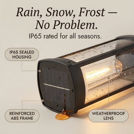 Vintage Solar Pathway Lights with Filament LED Bulb | Elegant Lantern Design for Inviting Garden Glow 6
