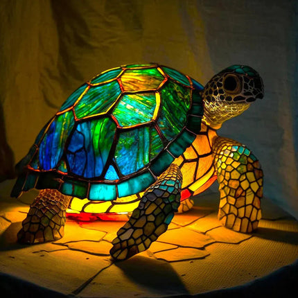 VitraFauna | Artistic Stained Glass Table Lamp with Unique Animal Prints | Stylish Lighting for Cozy Atmosphere 13